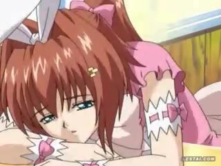Beautiful henti anime young female in bunny suit rammed